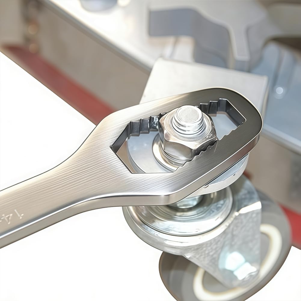 Multi-Size Thickened Double-Ended Torx Wrench Universal Automotive Wrench 8-22mm Tool Self-Tightening Adjustable for Mechanical Maintenance Home