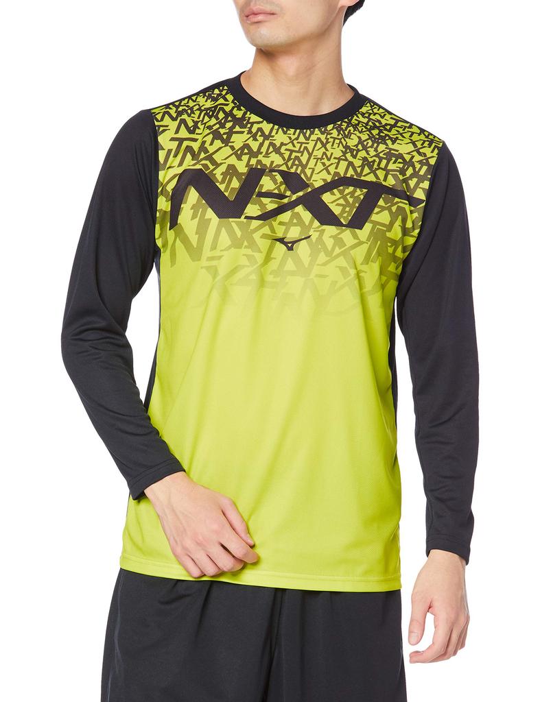 Mizuno Training Wear 32JA0740 Safety Japan Size Small to Japanese Size N-XT T-Shirt (Long Sleeve) Yellow, (equivalent Small)