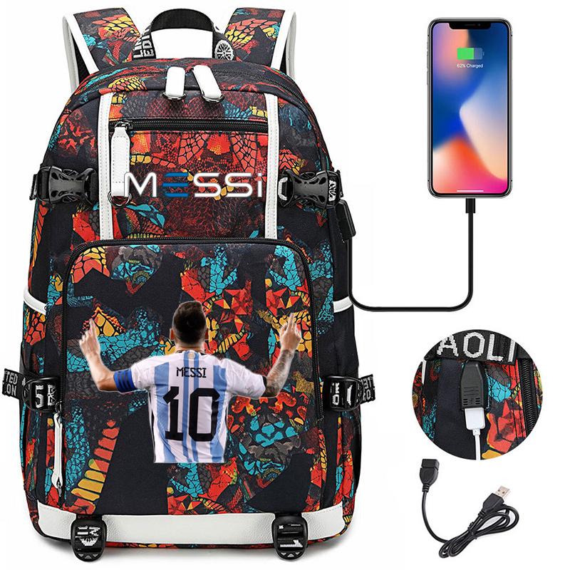 Fans Messi School Bags Camouflage Bookbag Sports Casual Capacity Backpack Travel Bag Football Teens School Bags For Gift