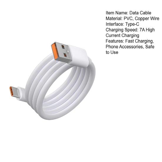 1/1.5/2M 7A 100W Type-C Charging Cable USB-A To USB-C Fast Charging Cellphone Tablet PVC Data