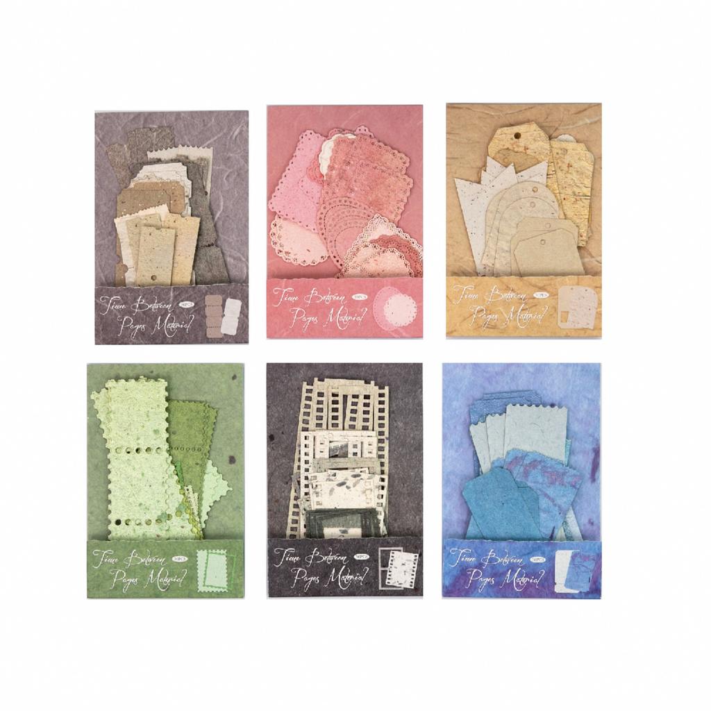 30pcs/lot Memo Pads Material Paper Time Between Pages Diary DIY Scrapbooking Junk Journal Retro Background Decoration Paper