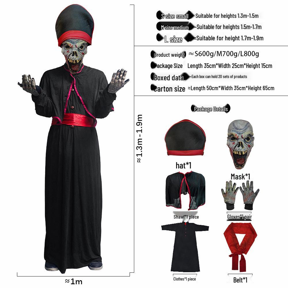 Burnt Zombie Costume Set: Halloween Masquerade Party and Haunted House Props