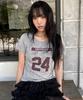 Eontaiteulseoul Untitle Number Patch Crop Short Sleeve Gray