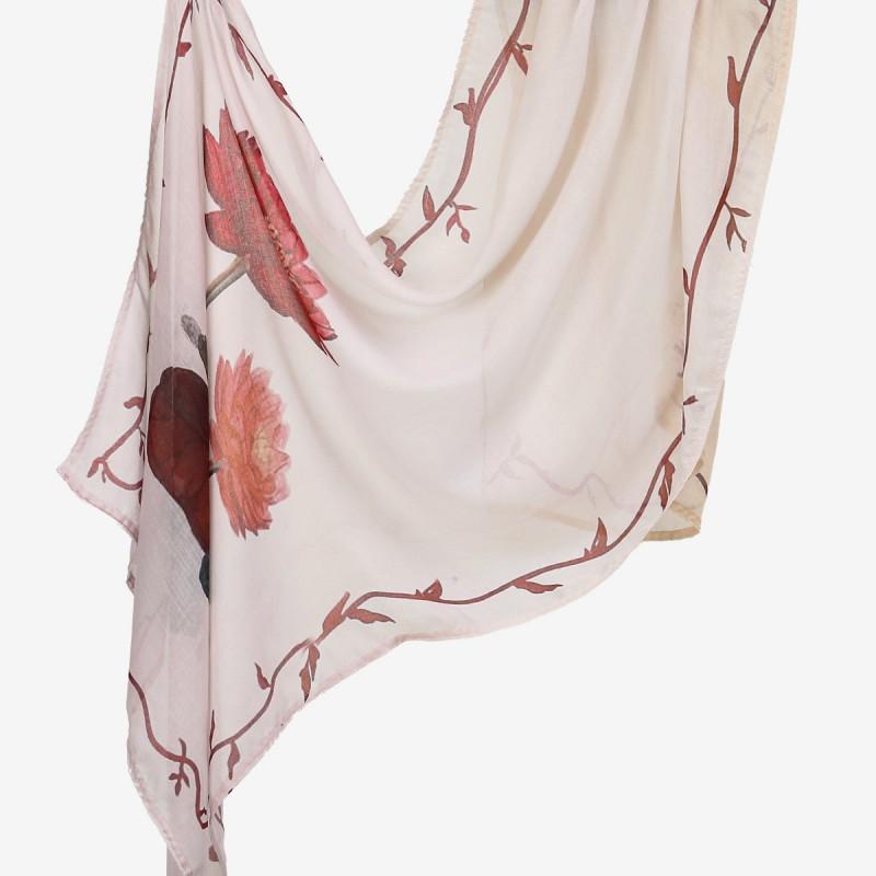 Ins Style Printed Thin Gauze Scarf Personalized All-match Sunscreen Large Shawl Long Women's Headscarf