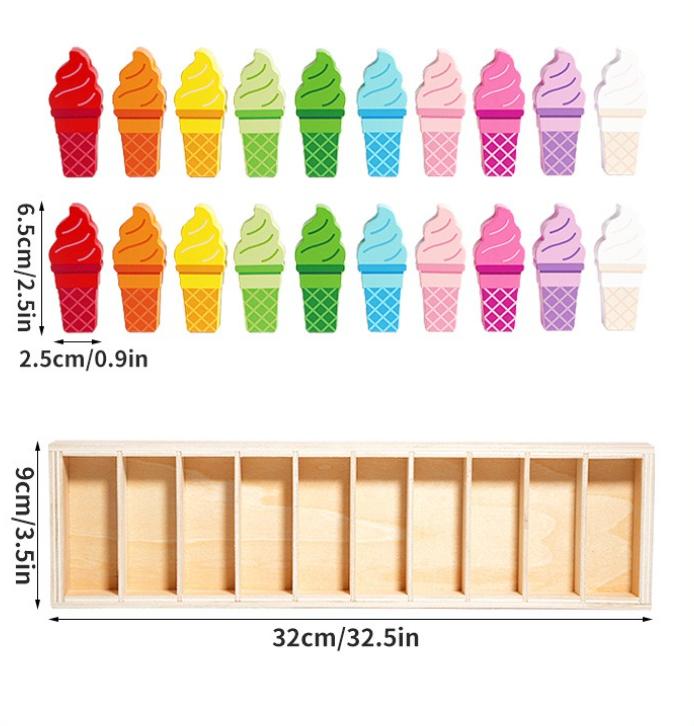 Creativity Ice Cream Matching Interactive Games Memory Brain Training Colour Cognition Educational Learning Playthings ideal for Children Boys Girls