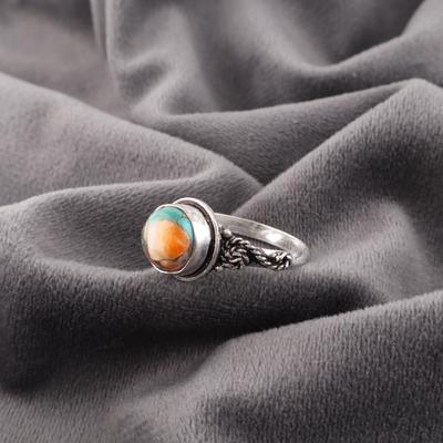 Spiny Oyster Handmade Gemstone Ring, 925 Solid Sterling Silver Ring Designer Jewelry, For Anniversary Gift
