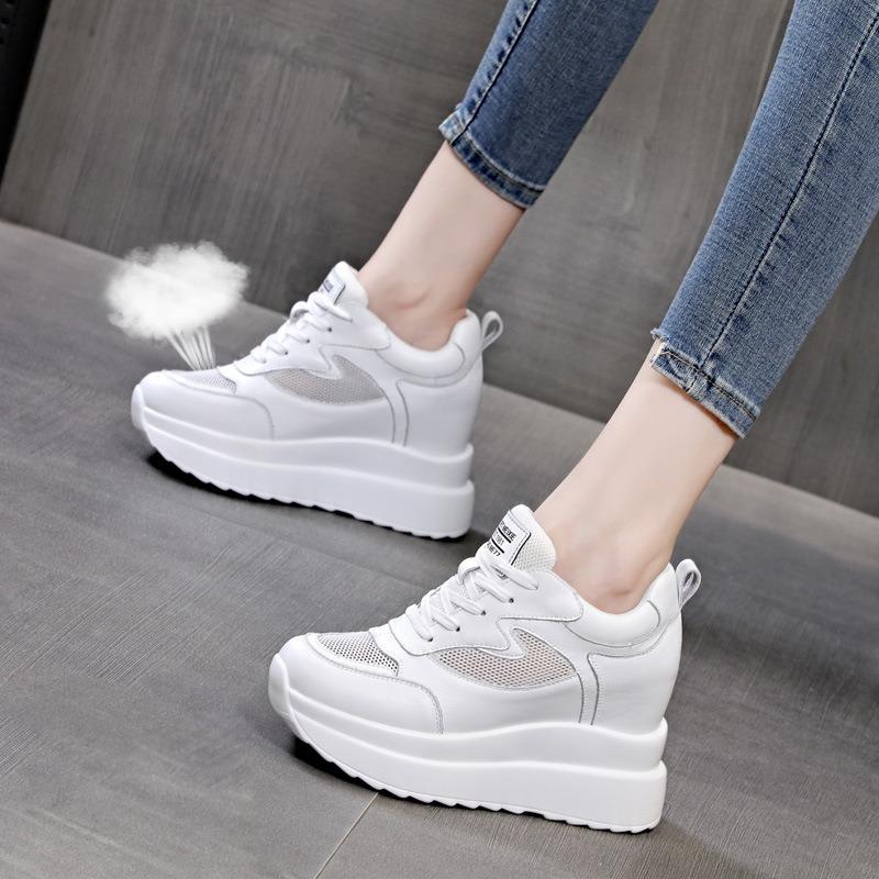 Autumn New Thick Sole Single Shoe with Increased Height Inside Casual White Shoes for Women Platform Sneakers Zapatillas De Muje