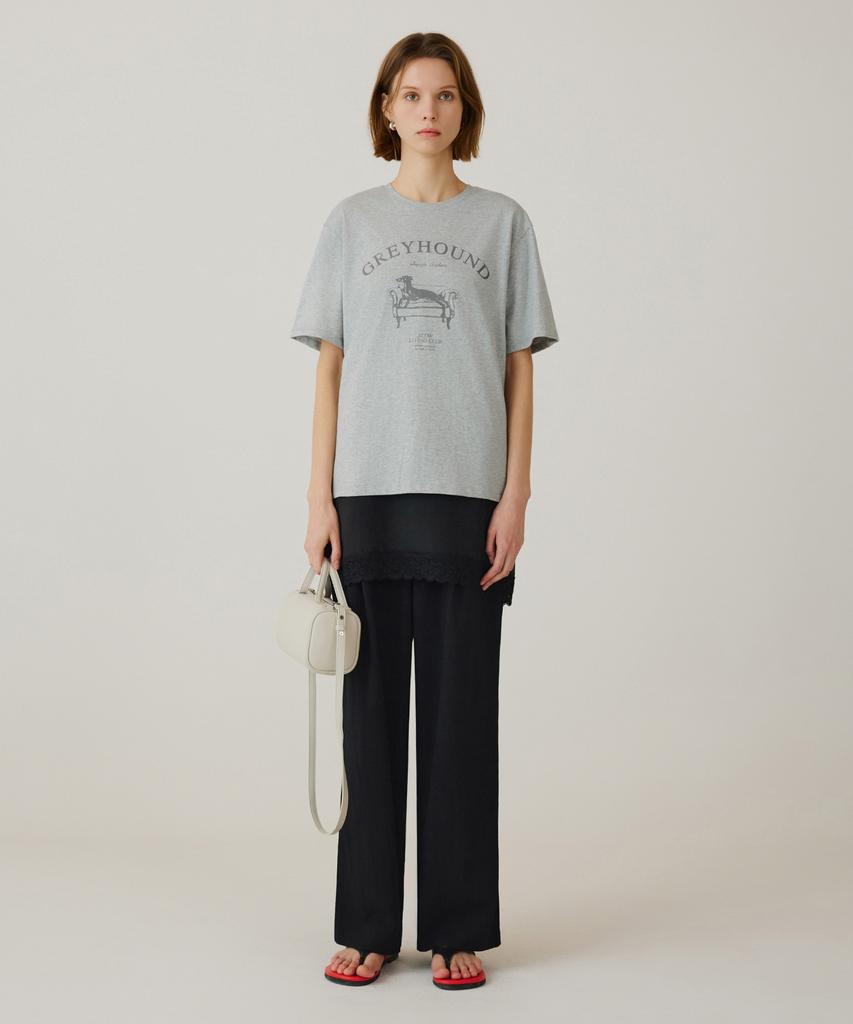 Siyajyu Sitp5264 Greyhound Short Sleeve T-Shirt_Melange Gray