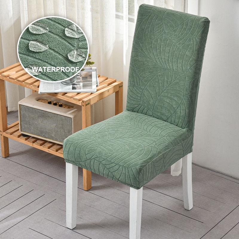 

1/2/4/6 Pcs Waterproof Jacquard Chair Cover Stretch Dining Chair Slipcover For Kitchen El Wedding Banquet Office Anti Dirty 1 PC