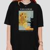 Van Gogh Cat Shirt Van Gogh Irises Cat T Shirt Black Cat Tee Shirt Funny Gift Ladies Shirts