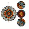 10 Inch Vibrant Stained Glass Wind Spinner with 360 Swivel Hook for Garden Balcony Lawn Decor Bohemian Floral Design
