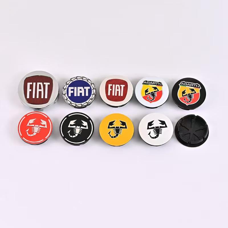 4pcs 50mm Abarth 500 696 595 Wheel Center Hub Caps Car Rims Dust Cover Emblem Badge for Fiat Palio Perla Punto Stilo Bravo Siena