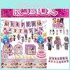 Set de Vajilla Rosa Temática de Juegos para Niñas Fiesta de Cumpleaños Decoraciones Suministros Roblox Niña