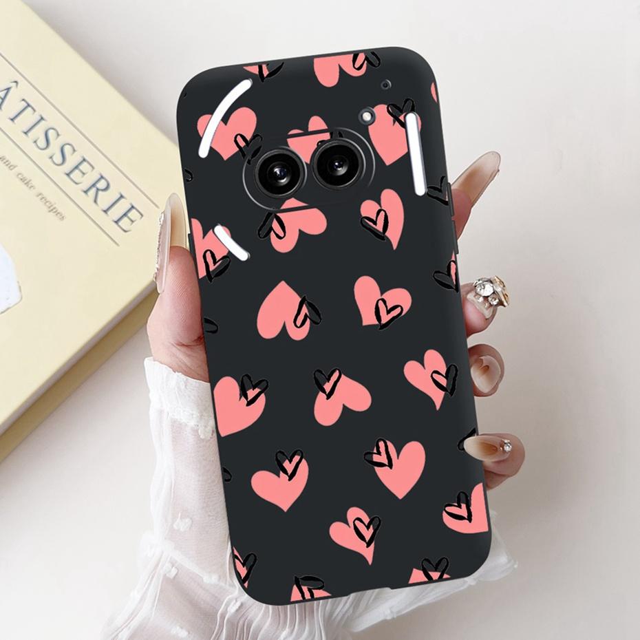Fashion Painting Phone Case For Nothing Phone (2a) Plus Black Silicone Soft Cover For Nothing Phone 2 Phone2a Cases Bumpers