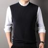 FORTEI Men's 100% Pure Wool Crew Neck Sleeveless Sweater Vest