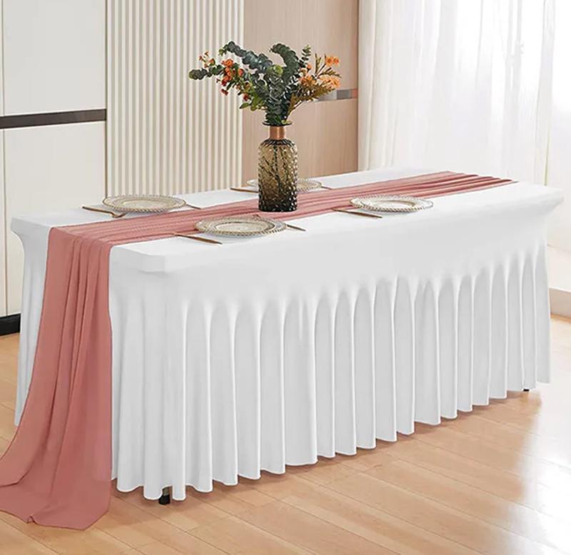 Tischdecke für Bankett-Catering-Tisch Weiße Rüschen-Schürze 180X76 cm