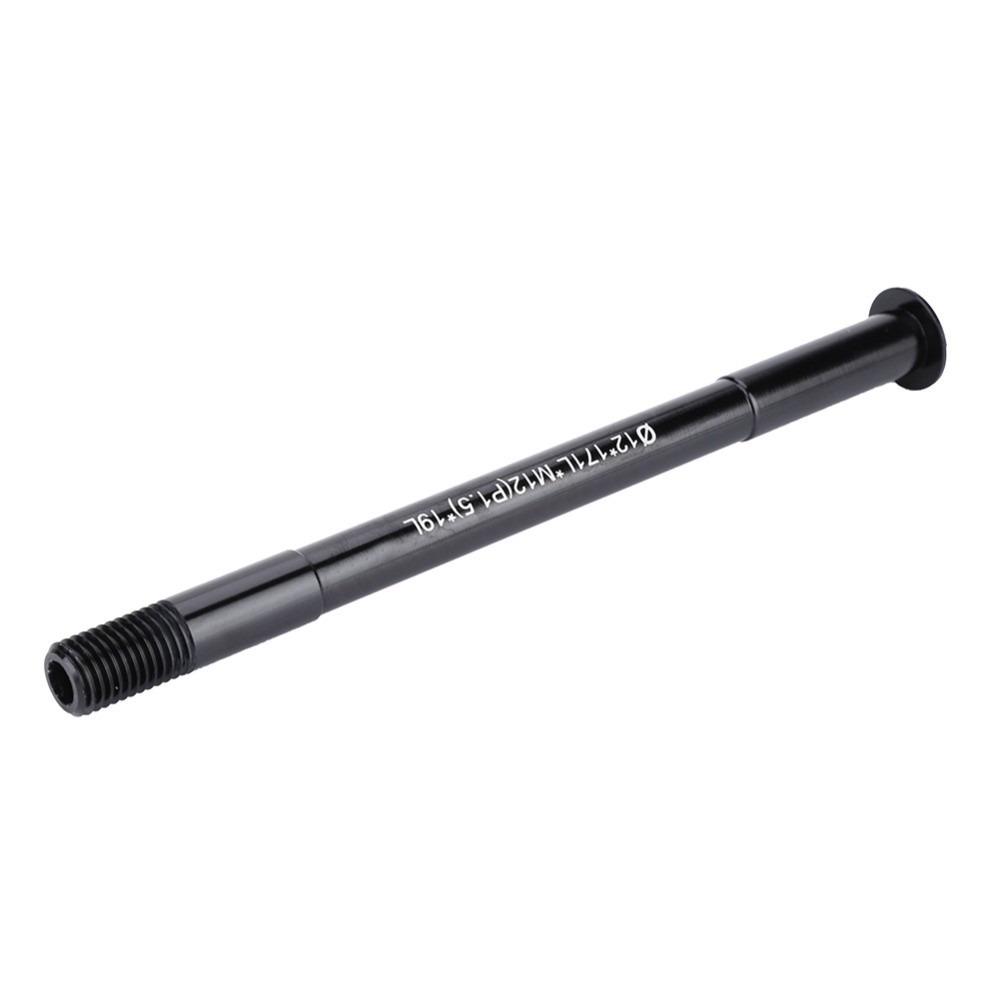 Wytrzymała oś przelotowa rowerowa z gwintem M12 X 1.5, czarna, ze stopu aluminium, do piast przednich, lekka oś przelotowa do widelca, do roweru szosowego, roweru górskiego