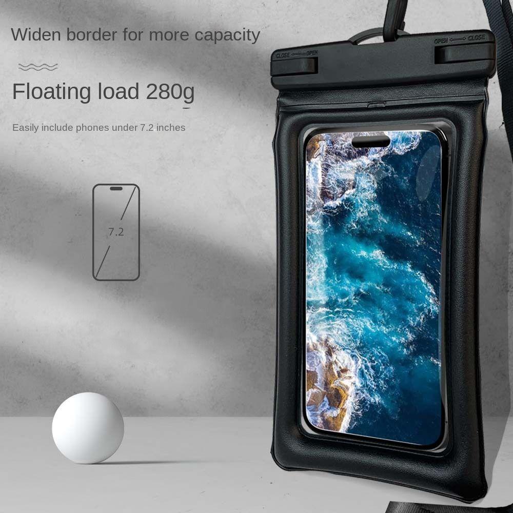 Touchable Screen Waterproof Phone Case Air Bag Swimming Storage Bag For 7.2 Inch Cell Phone