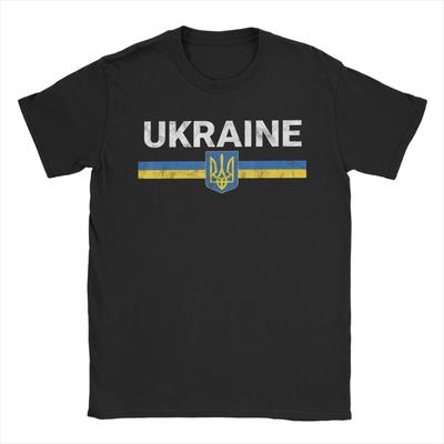 Vintage T-Shirt Custom Flag Of Ukraine T-Shirts  Hip Hop Tshirt for Men's Summer Y2K Funny Printed Short Sleeve Clothing