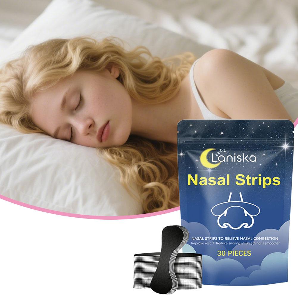 30Pcs/lot Anti Snoring Nose Patches Nasal Breathing Strips For Sleeping Relieves Nasal Congestion Easier Breath Sleep Aid Decive