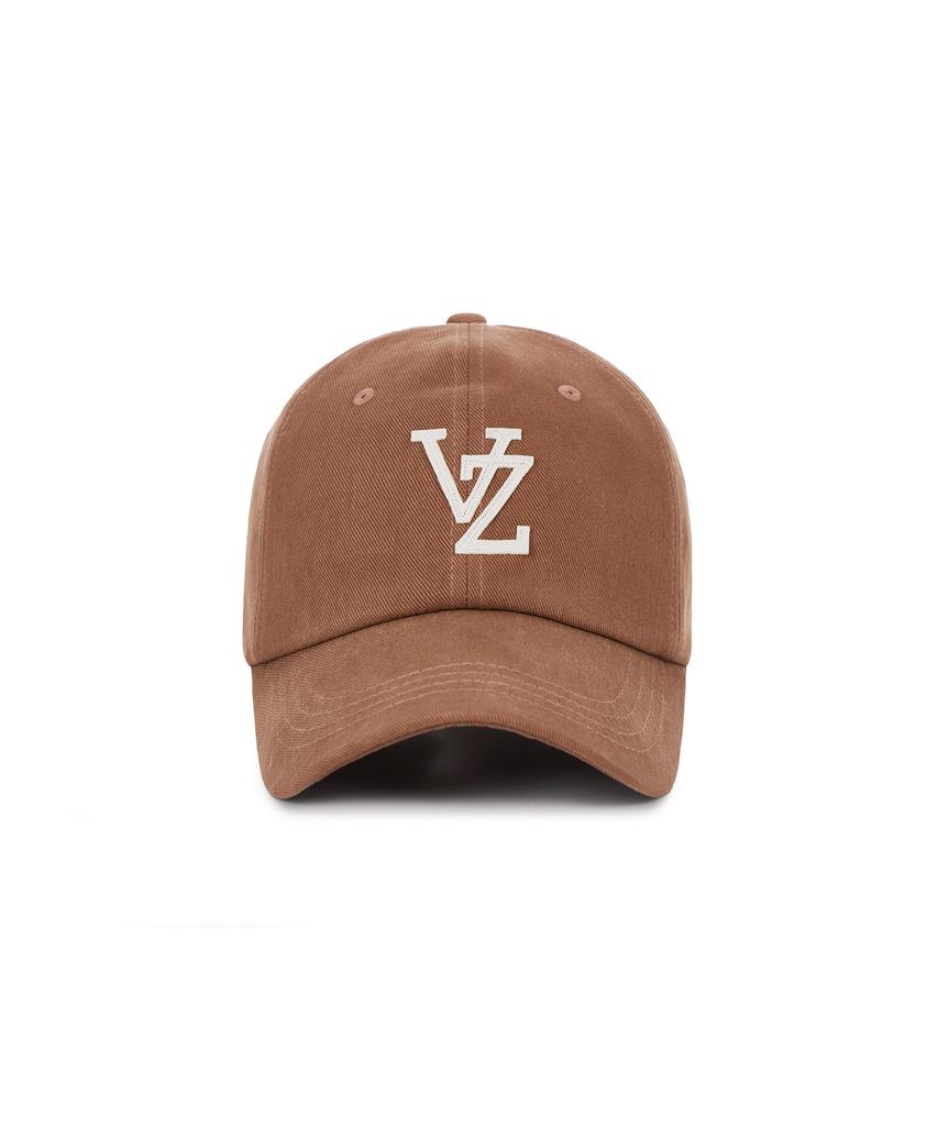 Bajal Monogram Applique Oversized Washed Ball Cap Brick