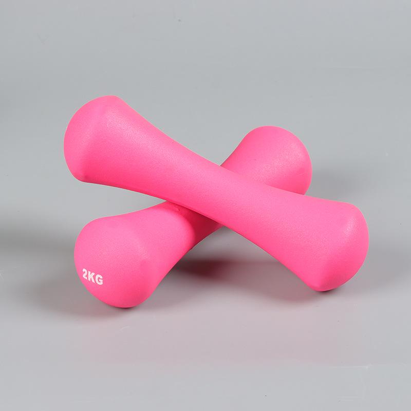 Dip-Coated Solid Cast Iron Dumbbell, Women's Fitness Equipment, Single Piece, Candy Color