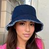 2026 Trendy Frayed Edge Denim Bucket Hat for Women Summer Beach Hat Premium  Hat Women's Frayed Brim Sun Protection Casual Cap