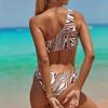 Bikini Sexy Women Swimsuit One Shoulder Front Tie Split Swimsuit Thong Brazilian Bikini Beachwear Bathing Suits