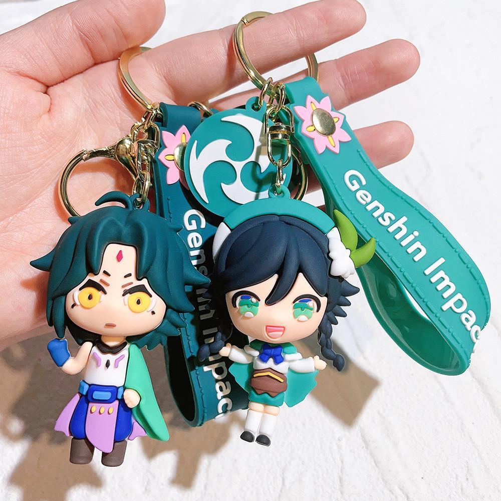 Charming Genshin Impact Keychain Silicone Accessories Perfect Birthday Gifts