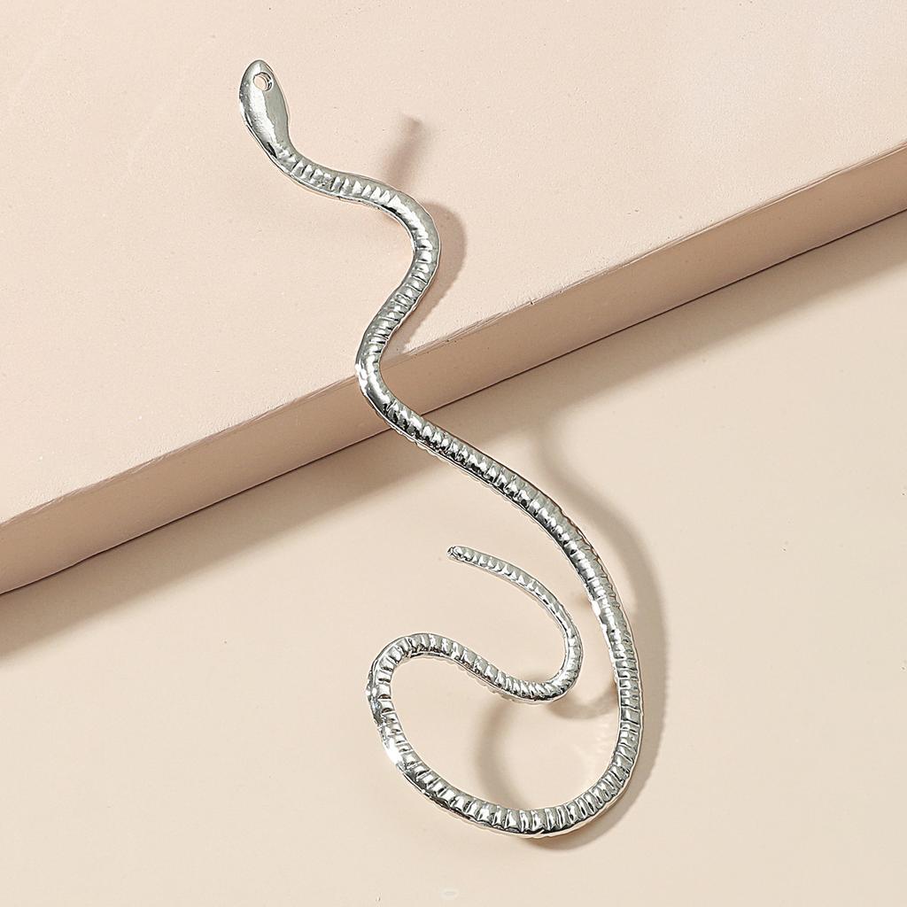 Snake Shaped Ear Cuff Textured Metal No Piercing Ear Wrap Clip for Women