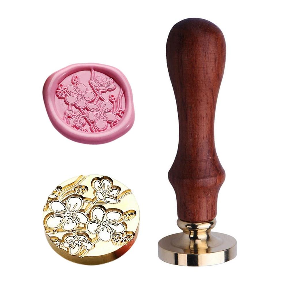 JUPPE 6pcs Flower Wax Seal Set, Cherry Blossom Rose Bell Orchid Branches Tulip Various Flowers Sealing Wax Stamps for Wedding Invitation Birthday