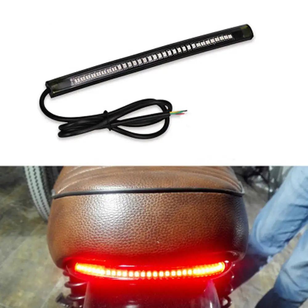 1pc Strip Light for Motorcycle  Flexible 48 LED Tail Light Turn Signal Dual Color Rear Brake Stop Bulb Lamp