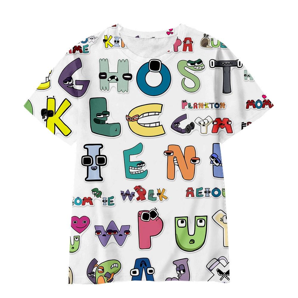 Alphabet Lore Unisex Freizeit-T-Shirt Cosplay-Oberteile Für Kinder