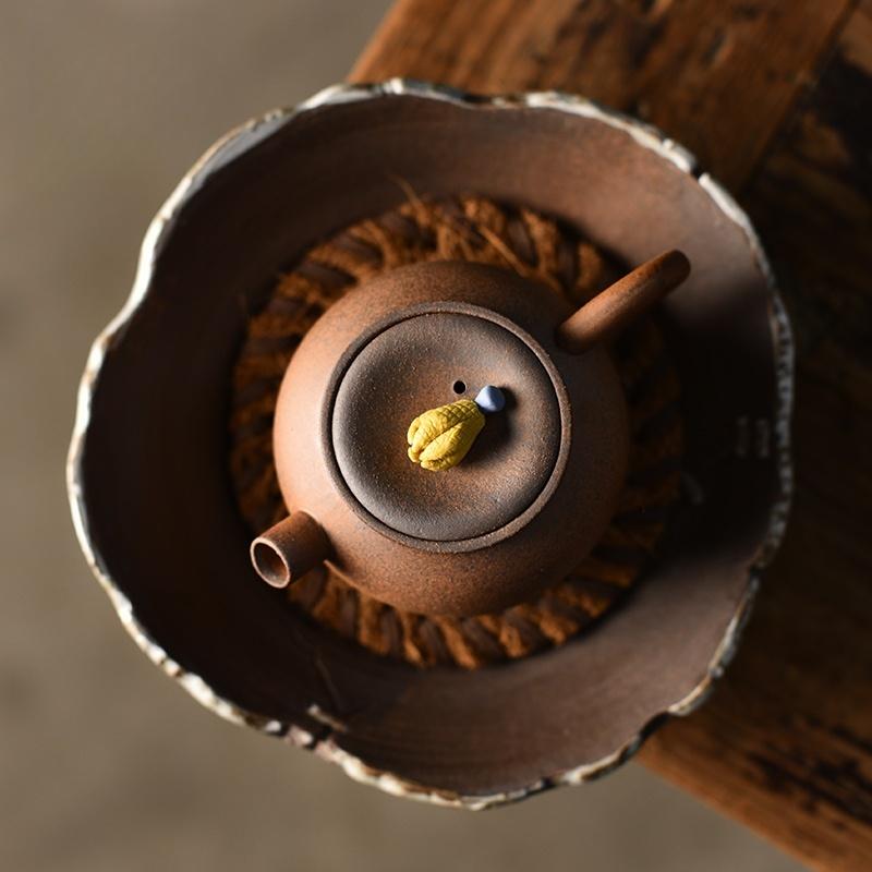 150ML Old Rock Mud Rough Pottery Tea Pot Retro Teapot Tea Kettle Tea Ceremony Tea Making Single Pot Tea Ceremony