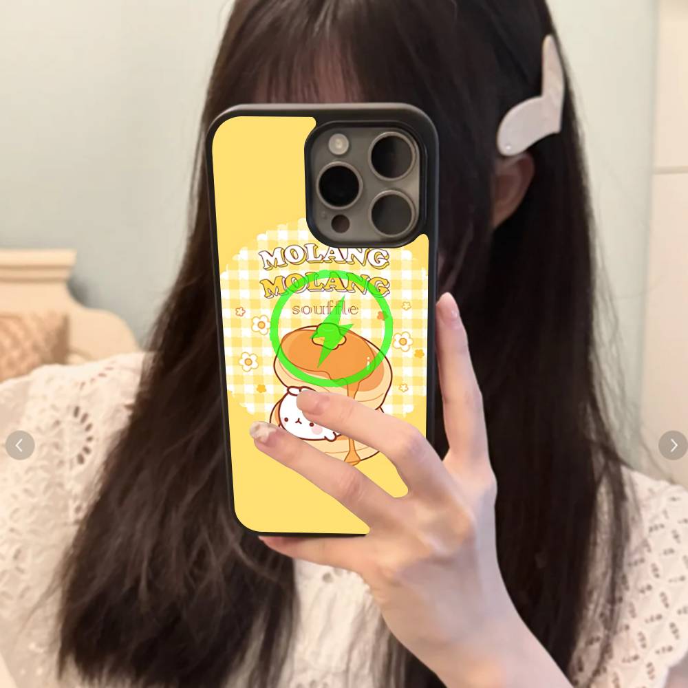 Kawaii Cute Rabbit M-MolangS Anime Magnetic For Magsafe Phone Case For IPhone 17 Air 16 Pro Max 15 14 13 12 11 Protective Cover