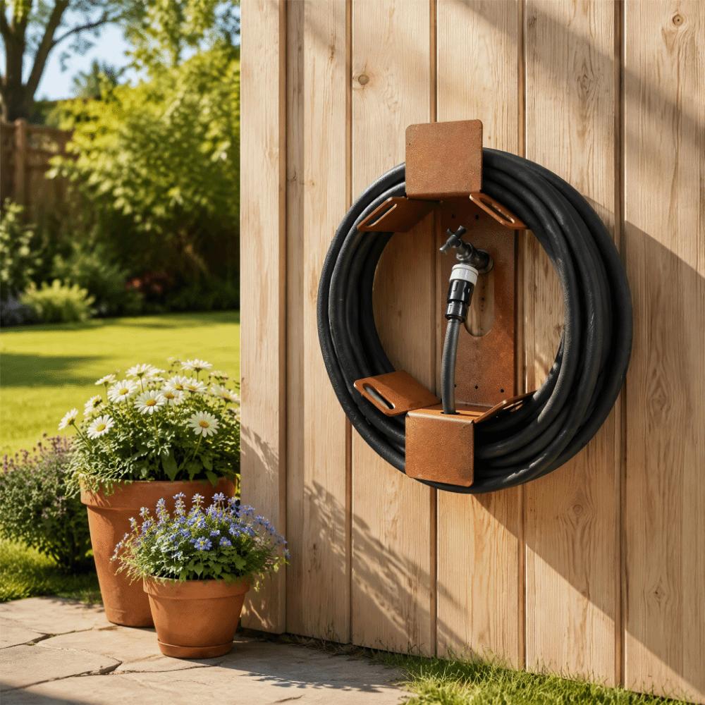 Robuster Gartenschlauchhalter Rostfreier Wasserschlauch-Organizer Wandmontierter Schlauchhalter Garage