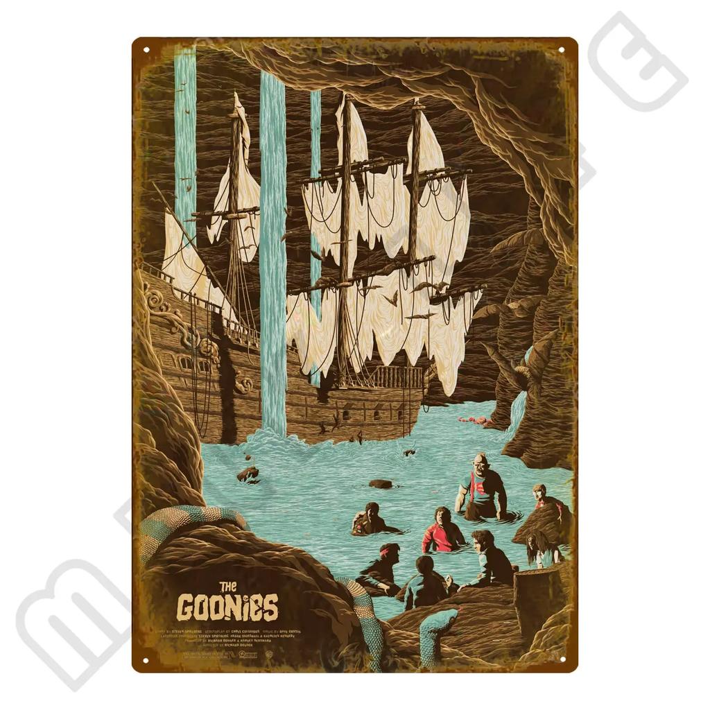 Klassischer Film GOONIES Kinoposter Blechschild für Zuhause Bauernhaus Café Küche Badezimmer Toilette Wohnzimmer Wanddekoration