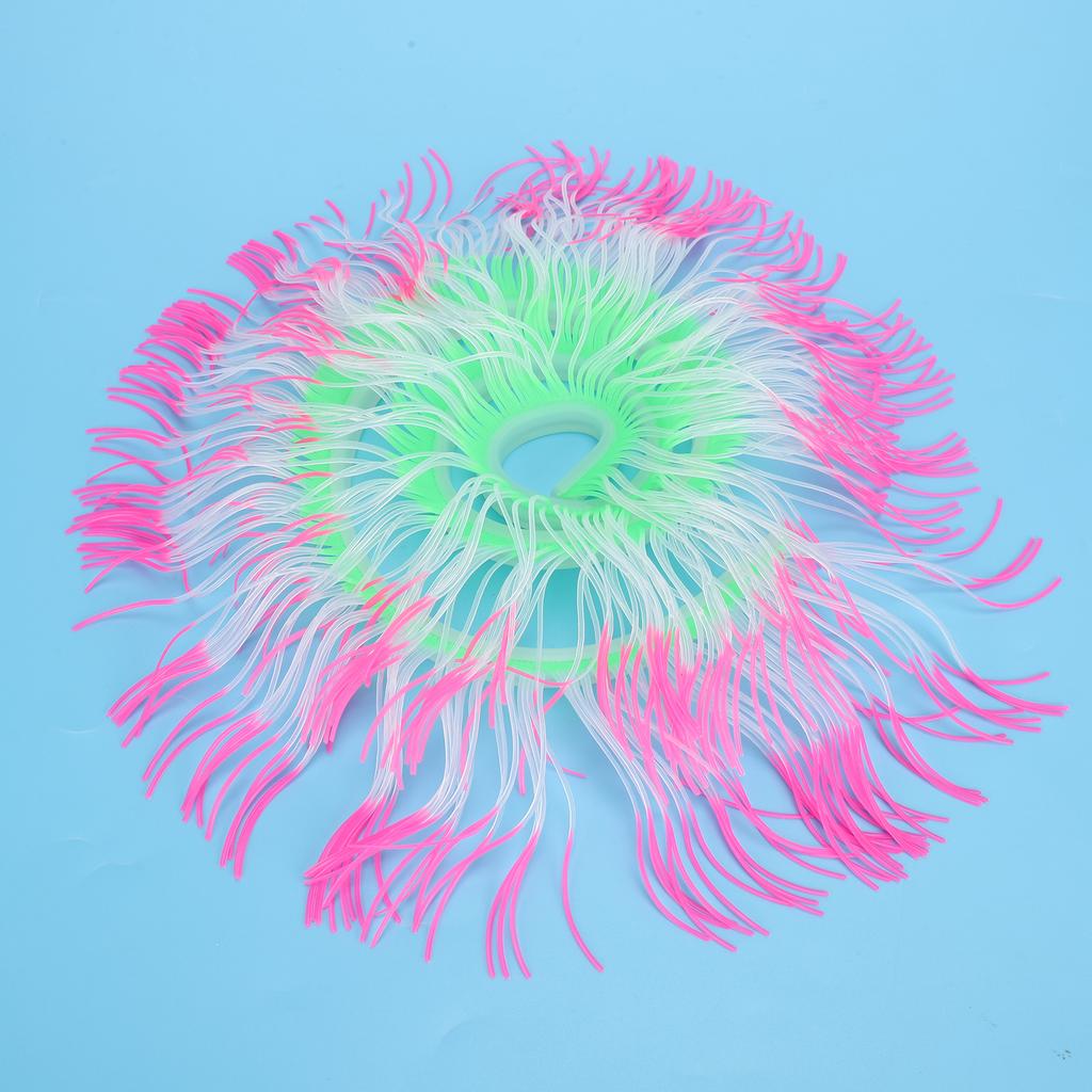 Artificial Anemone Coral Silicone Simulation Water Plant Aquarium Fish Tank Decoration MPink