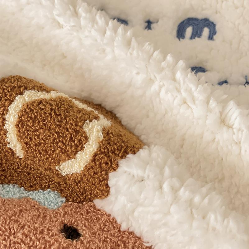 Cartoon Lamb Fleece Four-Piece Set Thickened Milk Fleece Bed Sheet Quilt Cover Coral Fleece Fleece Bedding
