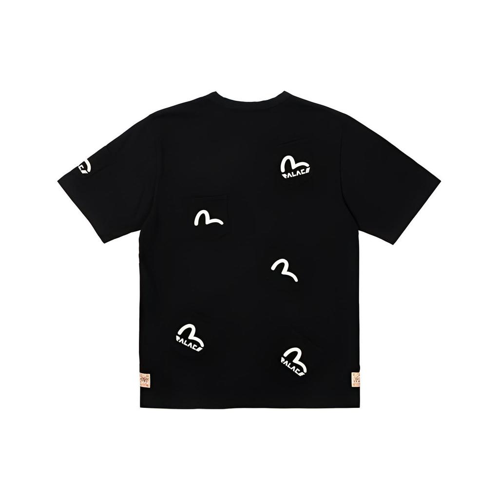 Palace X Evisu Multi-Pocket T-Shirt With Small Logo Print Unisex Tops Black P21EVTS002