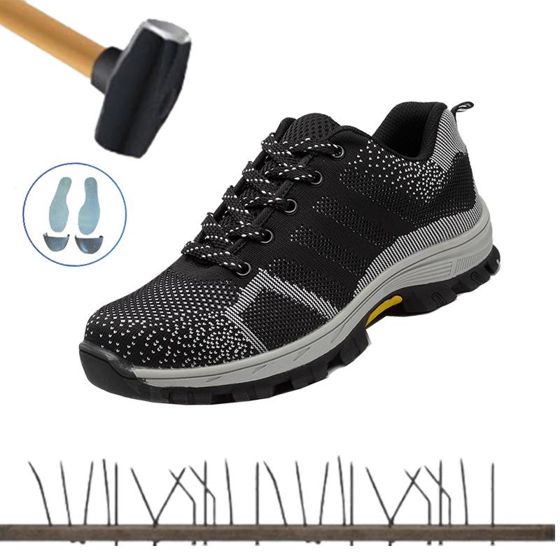 

Men s Steel Toe Cap Safety Shoes Big Size 48 Men Outdoor Breathable Anti-slip Steel Puncture Proof Construction Boots Work Shoes