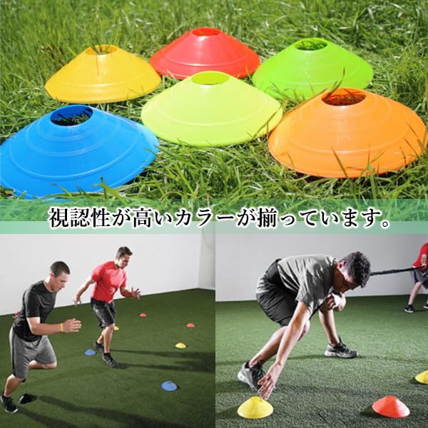 Set of 30 Colored Marker Cones with Sticks for and Track Field Training and Sports Supplies with Storage Bag Soccer, Futsal, & Practice, Cones,