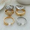 IngeSight.Z Exaggerated Large Inlaid Rhinestone Watch Shaped Heavy Metal Spring Bangles Women's Classic Statement Party Jewelry