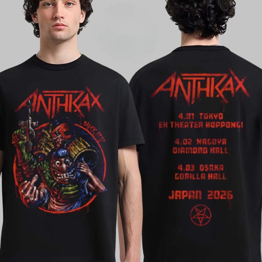 Unisexs Tshirt Streetwear Hip Hop New Anthrax Cotton Band Shirt Unisex Summer Short Sleeve Fashion Tee Luxury Casual Vintage Tops