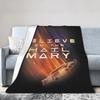 Project Hail Mary Believe Knitted Blankets Eridani-Rocky Flannel Throw Blankets Airplane Travel Quilt Thin Bedspreads Breathable