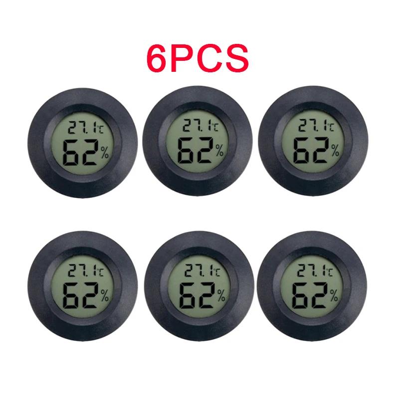 6-10pcs Round Electronic Thermometer Hygrometer Indoor Digital LCD Hygrometer Temperature Humidity Meter Household Merchandises