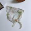 Cotton and Linen Triangle Scarf Headscarf Women's New Ink-dyed Flower New Versatile Literary Decorative Scarf Headband
