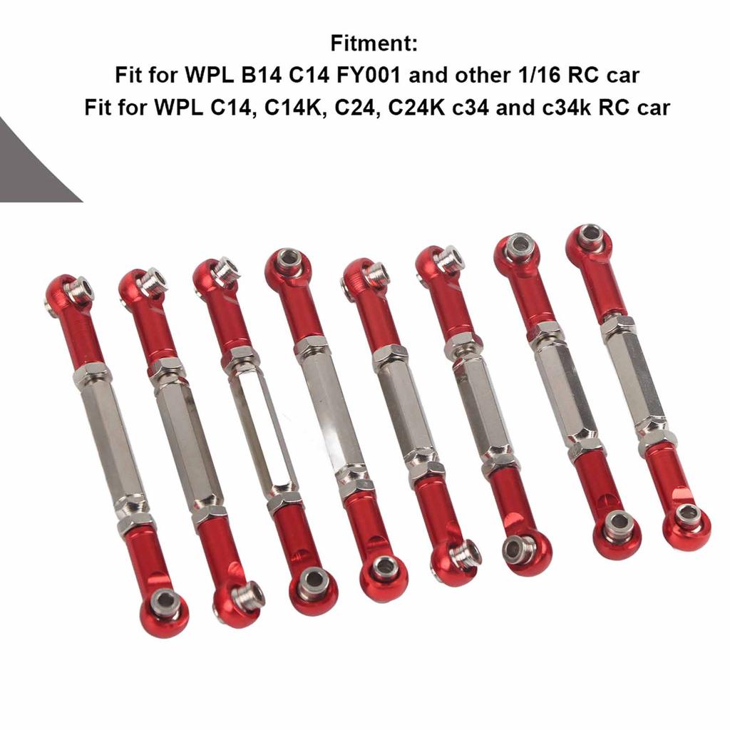 Metalowe przednie/tylne drążki łączące Akcesorium RC Pasuje do WPL B14 C14 FY001 1/16 Samochód RC