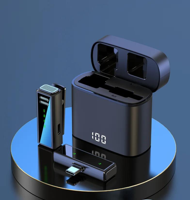 J88 Professional Wireless Lavalier Microphone With Charging Box Portable Noise Reduction Audio Recording For iPhone Android PC