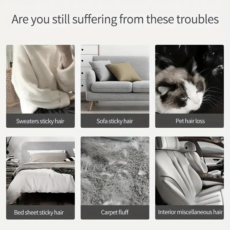 1Pc Multi-Functional Reusable Dust Brush, Double-Sided Pet Hair Remover, Bedding, Carpet Cleaning , Ideal for Living Room Use